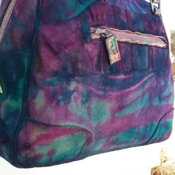 vintage Prada suede leather purse Matinee bowling Black navy green red purple - Picture 7 of 16